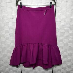 Ann Taylor Women’s Fuschia Tulip Ruffle Skirt Size 4 Preppy Colorful Vibrant